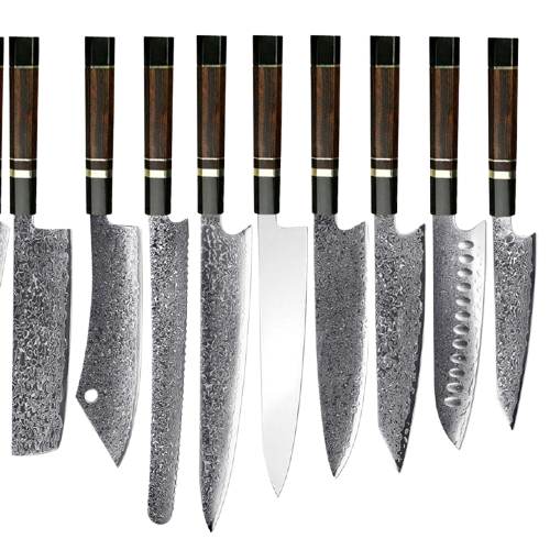 Strata Havane Santoku & Utility mes, Damascus keukenmessen van Katzana